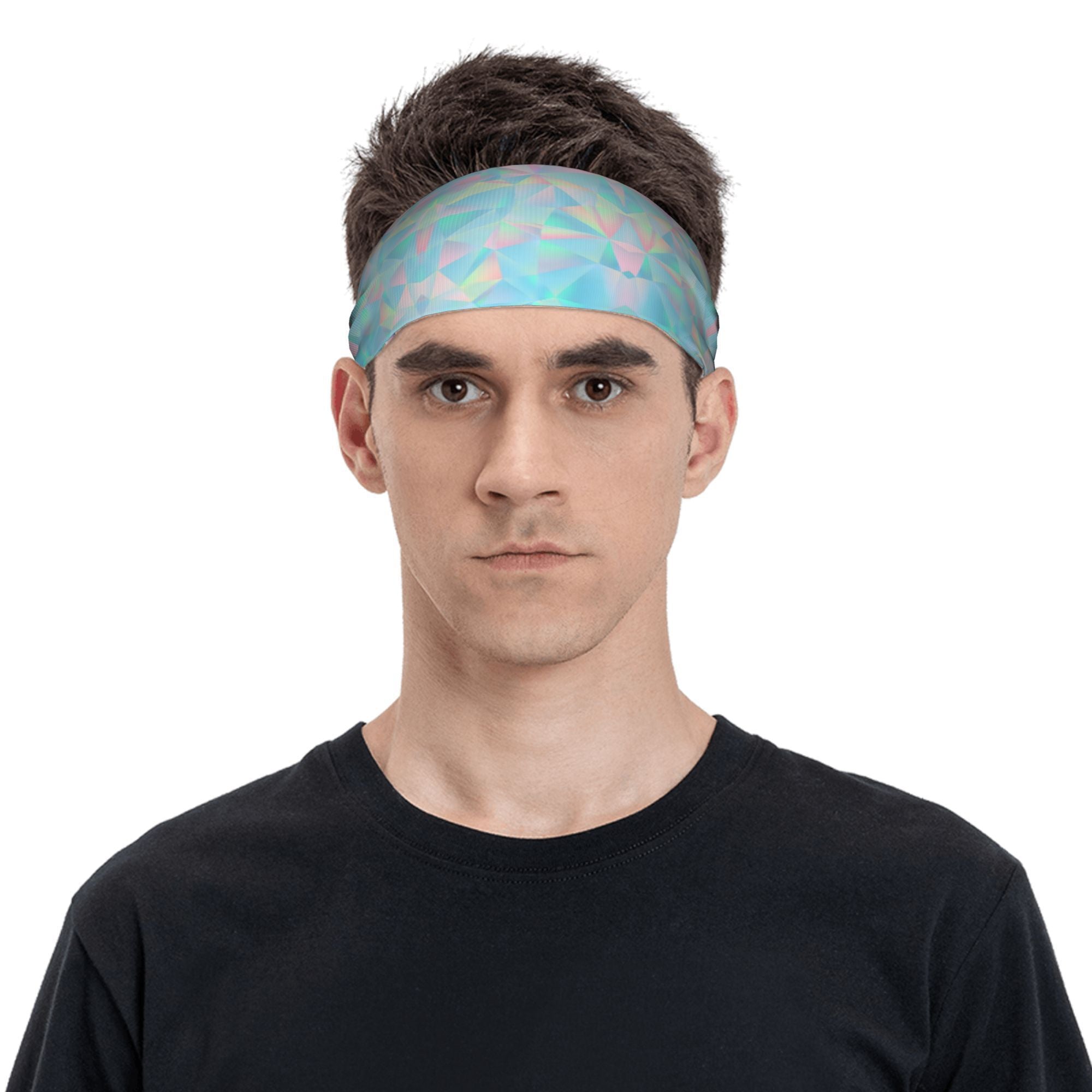Rainbow Geometric Pattern Sport Headband Breathable & Comfortable
