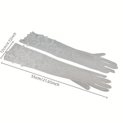 Floral Lace Gloves Bridal Wedding Prom Dress Up Accessories