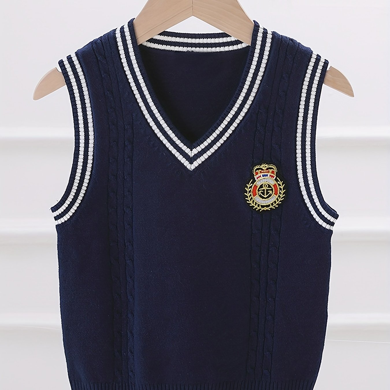Boys V Neck Knitted Cotton Sweater Vest