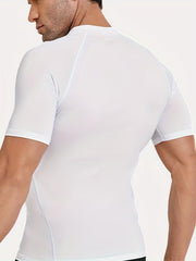 HOPLYNN Men's Compression Shirt Short Sleeve Crew Neck Undershirt