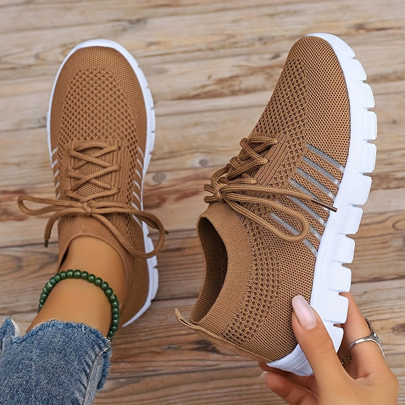 Women's Mesh Sneakers Lightweight Lace up Soft Sole Running Shoes