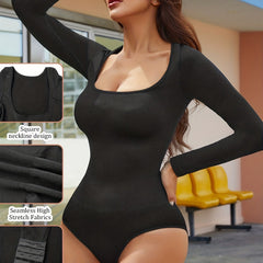 Seamless Tummy Control Body Shaper Long Sleeve Slimmer Underwear