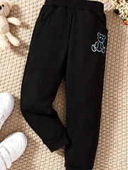 Boys Bear Print Casual Pants Kids Clothing Spring Fall