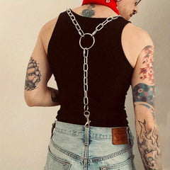 Punk Steel Chain O ring Chain Strap For Men
