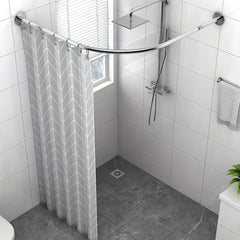 Telescopic Curved Rod Multifunctional Shower Curtain Rod Clothes Drying Rod
