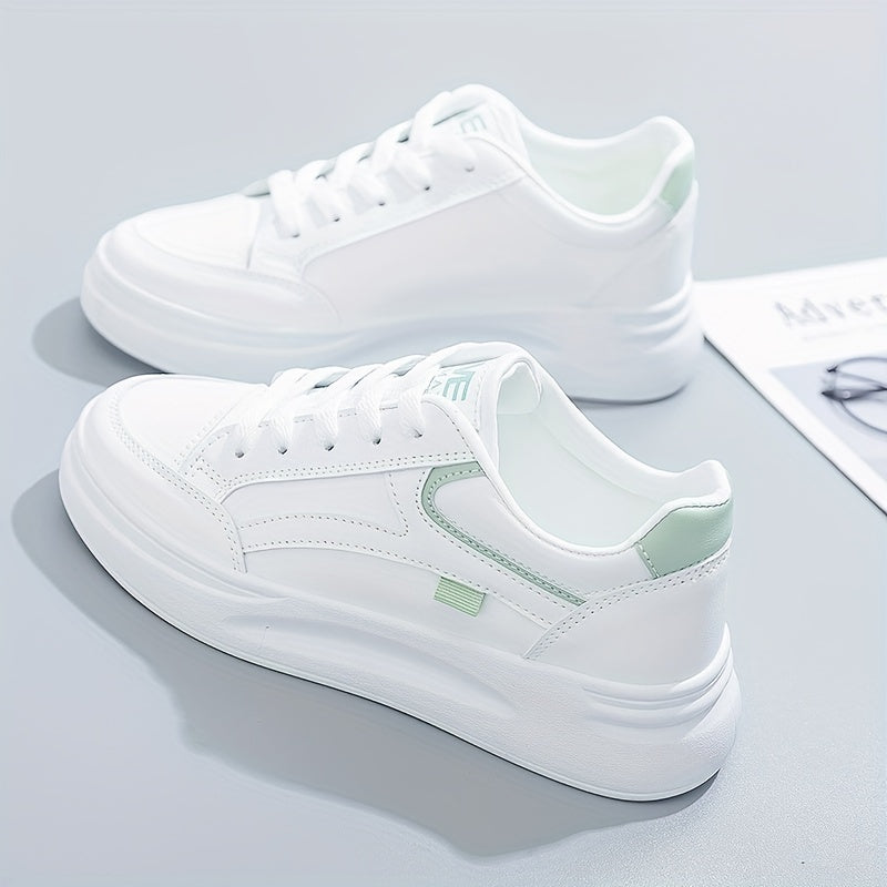 Women's Platform Skate Shoes Lace Up Low Top Outdoor Walking Shoes
