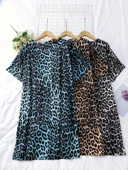 3 Pack Plus Size Leopard Print Nightdress Set