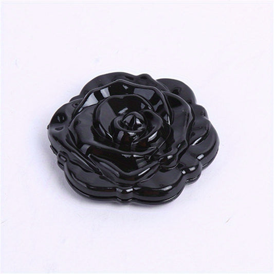 Plastic Rose Makeup Mirror Double Side Folding Compact Mirror