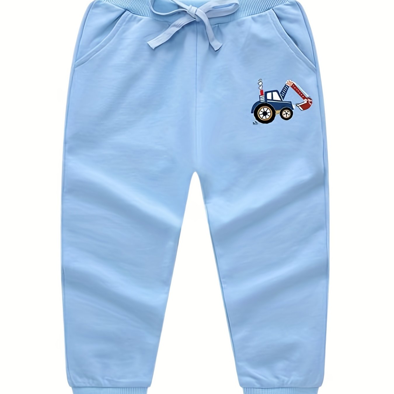 Boys Excavator Sweatpants Long Pants Drawstring Waist