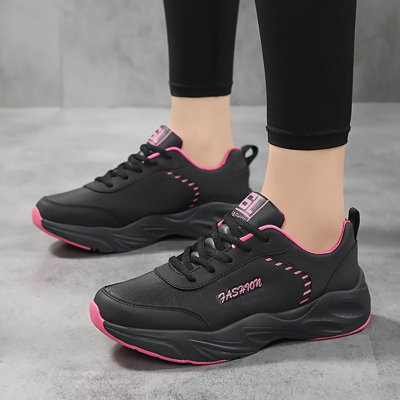 Women's Waterproof Non-slip Running Shoes Lightweight Lace Up Sneakers