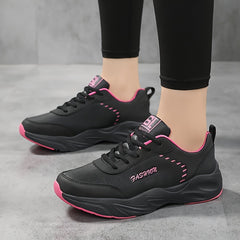 Women's Waterproof Non-slip Running Shoes Lightweight Lace Up Sneakers