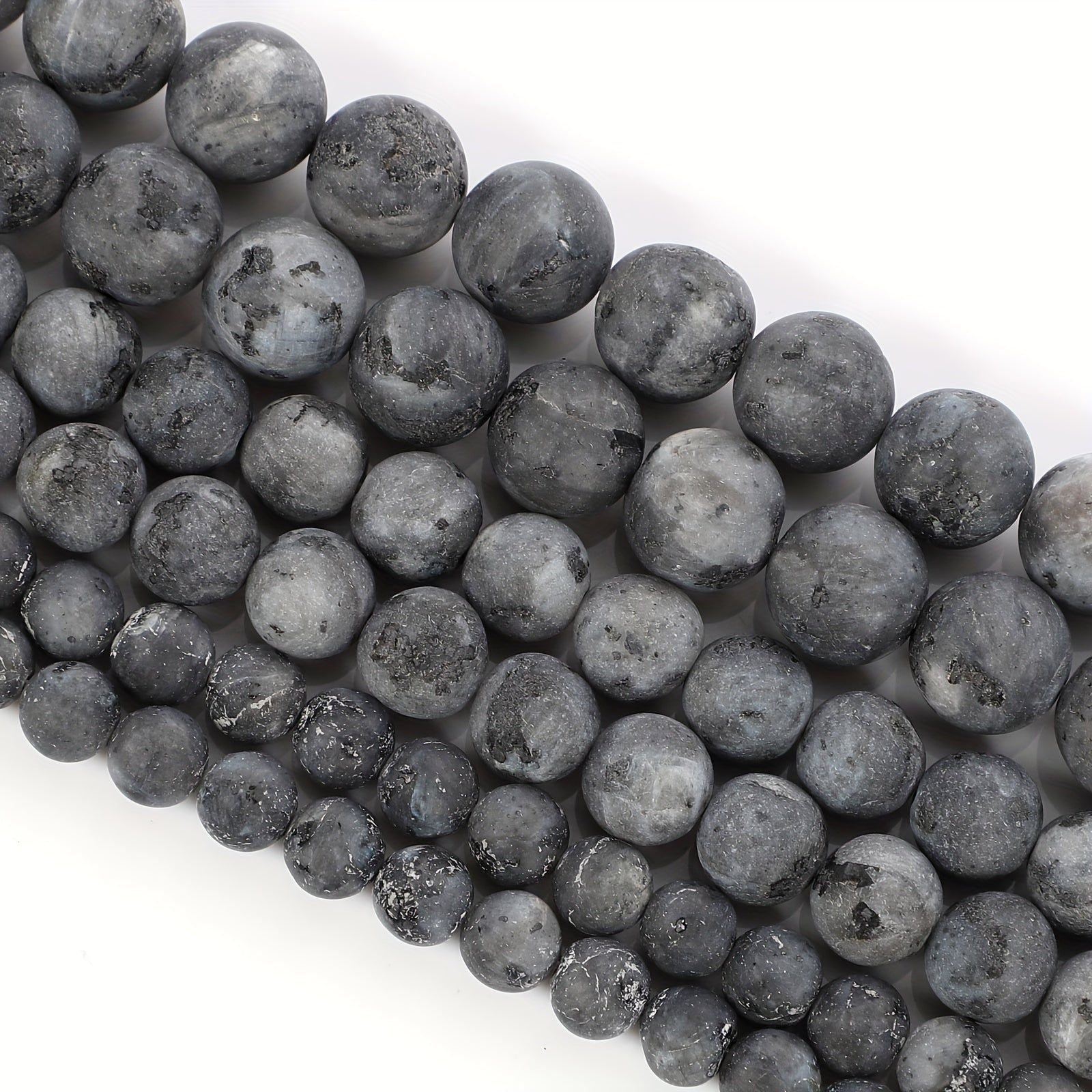 Natural Stone Labradorite Larvikite Moon Round Beads 4-12MM Strand