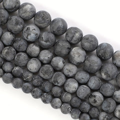 Natural Stone Labradorite Larvikite Moon Round Beads 4-12MM Strand