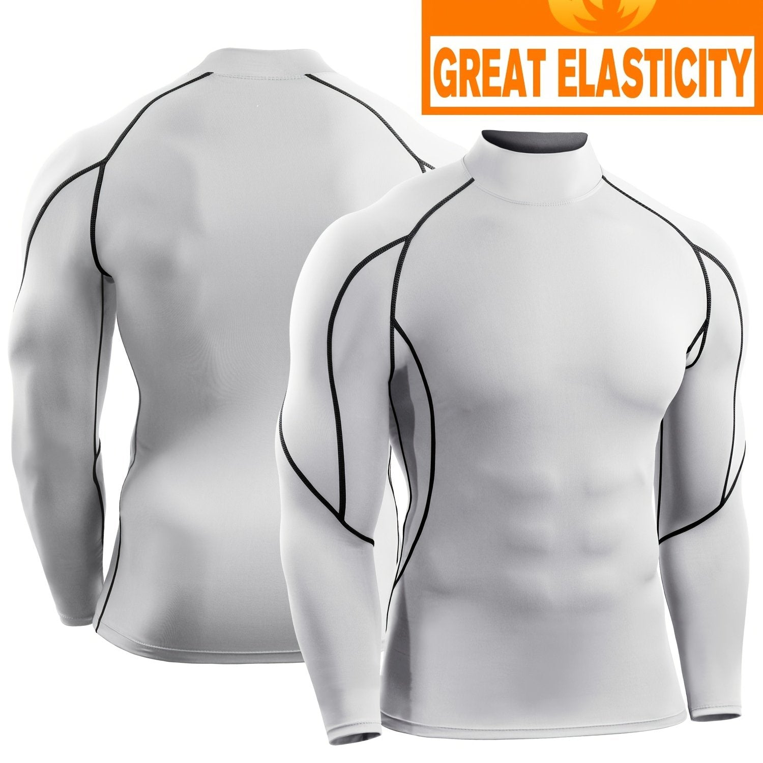 Men's Compression Workout Shirt High Stretch Moisture Wicking Base Layer
