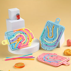 Interlocking Sensory Activity Board for Kids Silicone Relax Toy - Ages 3+