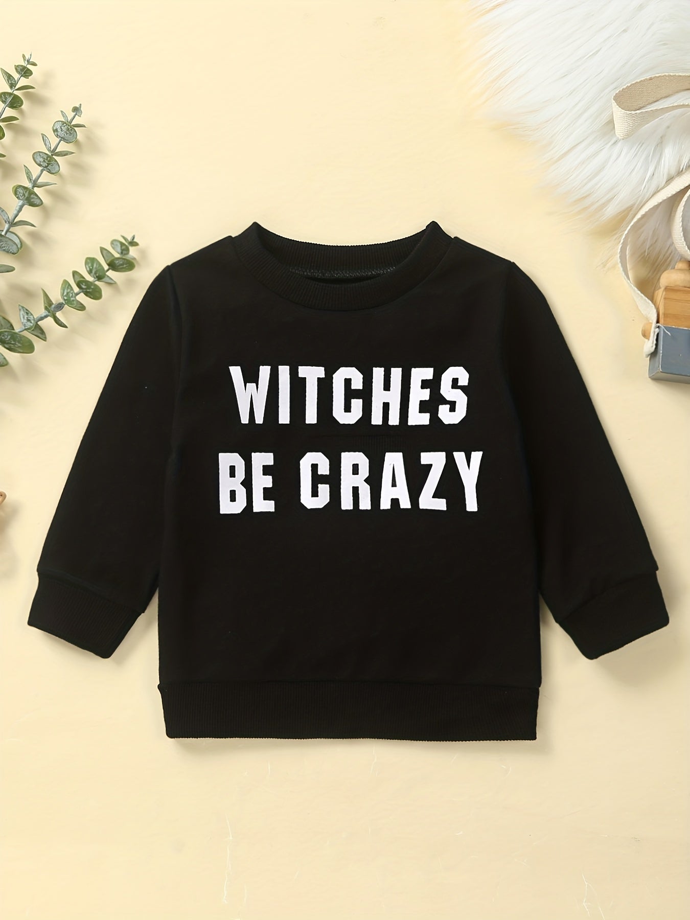 Baby Halloween WITCH Print Sweatshirt Long Sleeve Pullover Top