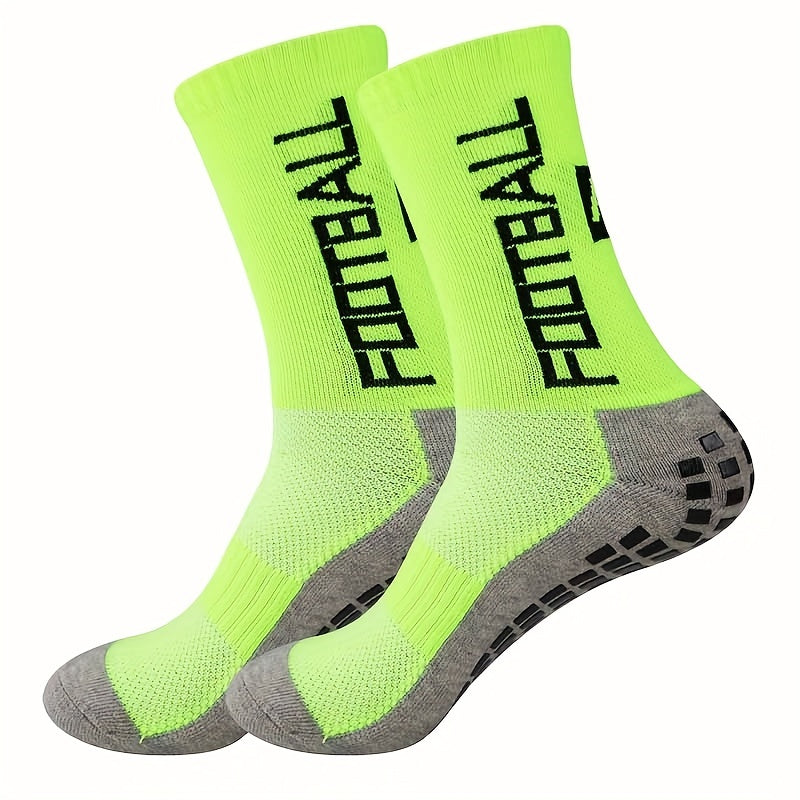 Colorful Letter Anti-skid Football Socks, Breathable Mid-calf Socks