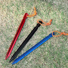 5pcs Aluminum Canopy Tent Pegs Heavy Duty Ground Nail with Reflective Rope