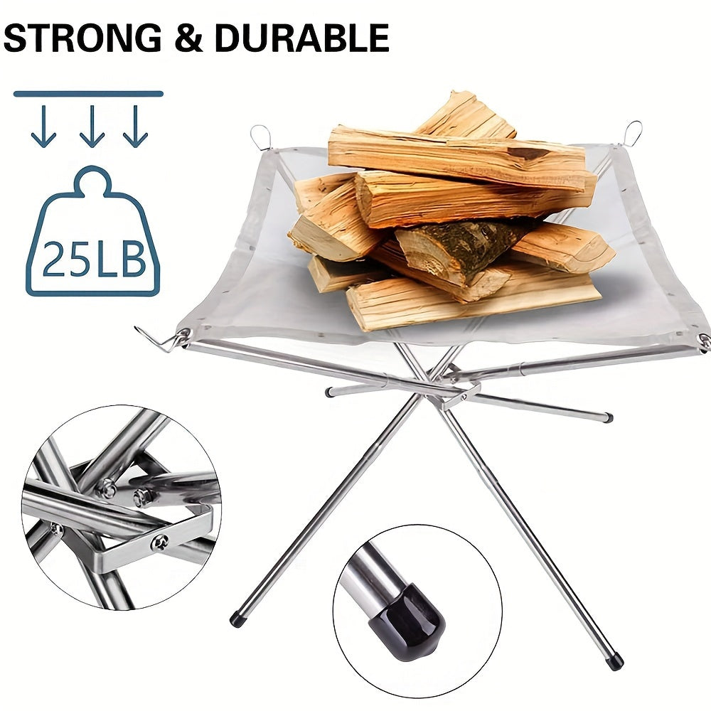 Portable Garden Fire Pit 4 Legs Collapsible Fire Pits Fireplace