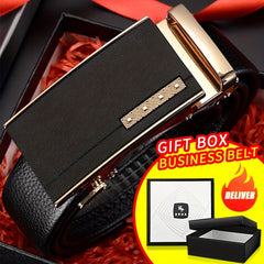 Men's PU Belt with Automatic Buckle Business Casual for Western Cowboy Bohemian