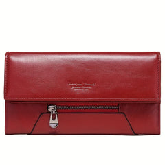 HUMERPAUL Women's Leather Wallet RFID Blocking Long Zipper Clutch