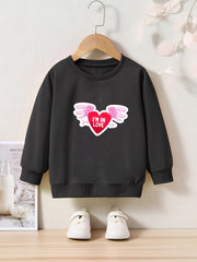 OERYUI Cupid's Heart Graphic Sweatshirt for Kids