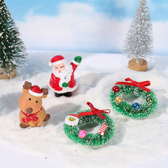 2pcs Christmas Wreaths Snow Scenery Decor