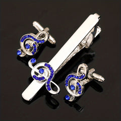 Musical Note Music Cufflinks Tie Clip for Men