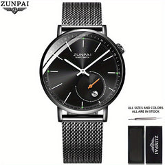 ZUNPAI Men's Stainless Steel Business Watch