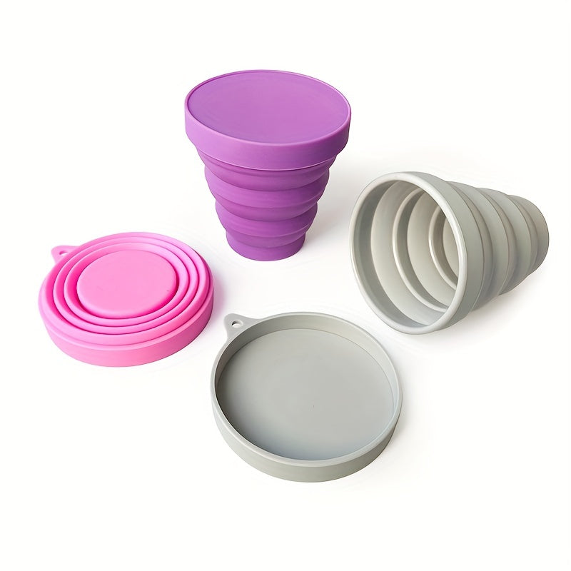 5 Pack Portable Silicone Folding Cups for Outdoor Travel