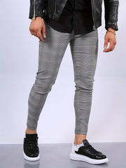 Men's Plaid Stretch Dress Pants Vintage Style for Party Banquet
