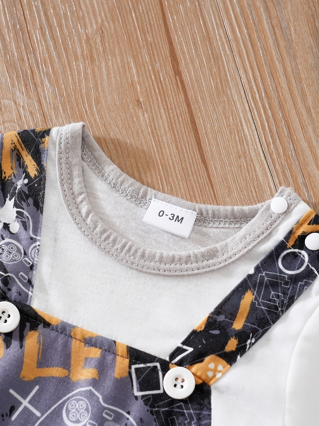 Newborn Infant Letter Print Romper Short Sleeve Jumpsuit