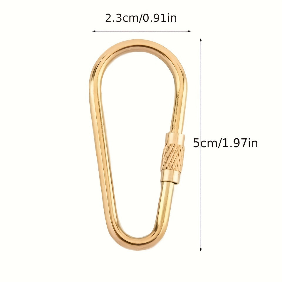 Brass Keychain Carabiner Safety Buckle With Lock for Outdoor Camping Hiking