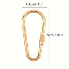 Brass Keychain Carabiner Safety Buckle With Lock for Outdoor Camping Hiking