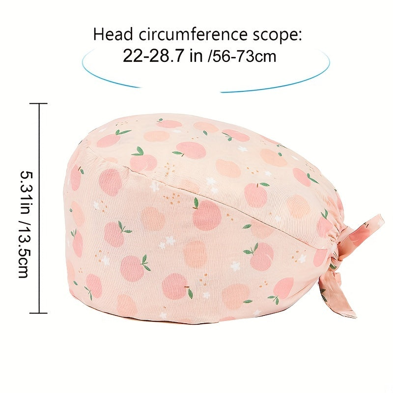 Cartoon Nurse Cap with Button Elastic Scrub Hat