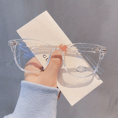 Square Frame Clear Glasses Rivet Decor Eyewear