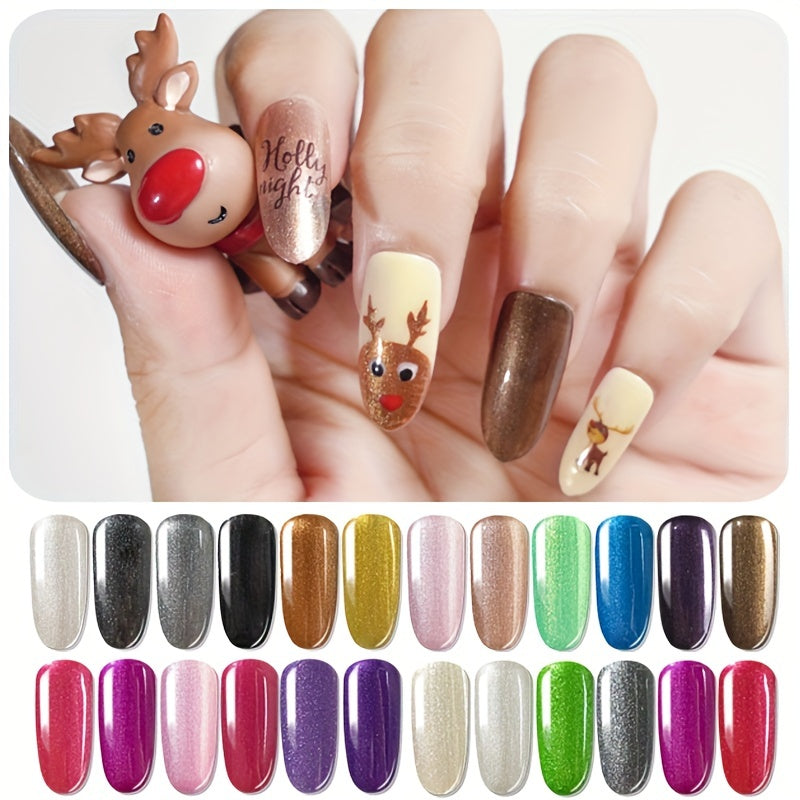 6PCS Christmas Pearl Powder Set Nail Glitter Magic Mirror Cloud Brocade DIY