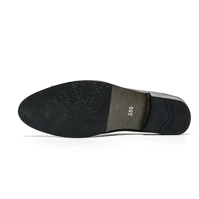Textured Loafer Shoes Men's Almond Toe Slip-On Spring Summer