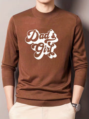 Dad's Girl Knitted Sweater Men's Crew Neck Pullover for Fall Winter