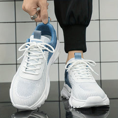 Breathable Striped Running Shoes for Men Comfortable Durable Shock Absorbing