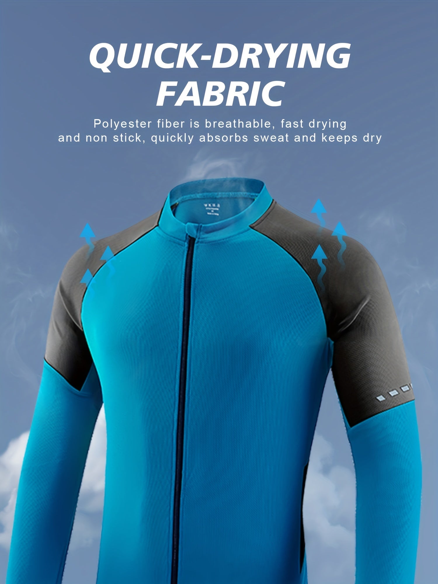 Men's Quick Drying Cycling Jersey w/ Zipper Pocket Slim Fit & Breathable