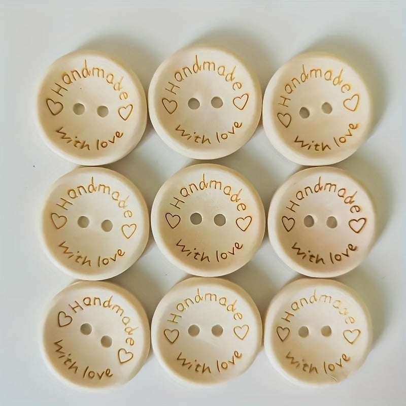 50pcs Retro Clothing Sewing Buttons DIY Wooden Decorative Buttons