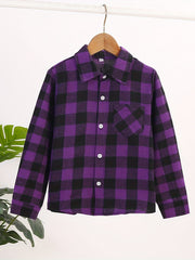 Boys Plaid Shirts Long Sleeve Tops Spring Fall Outwear Jacket