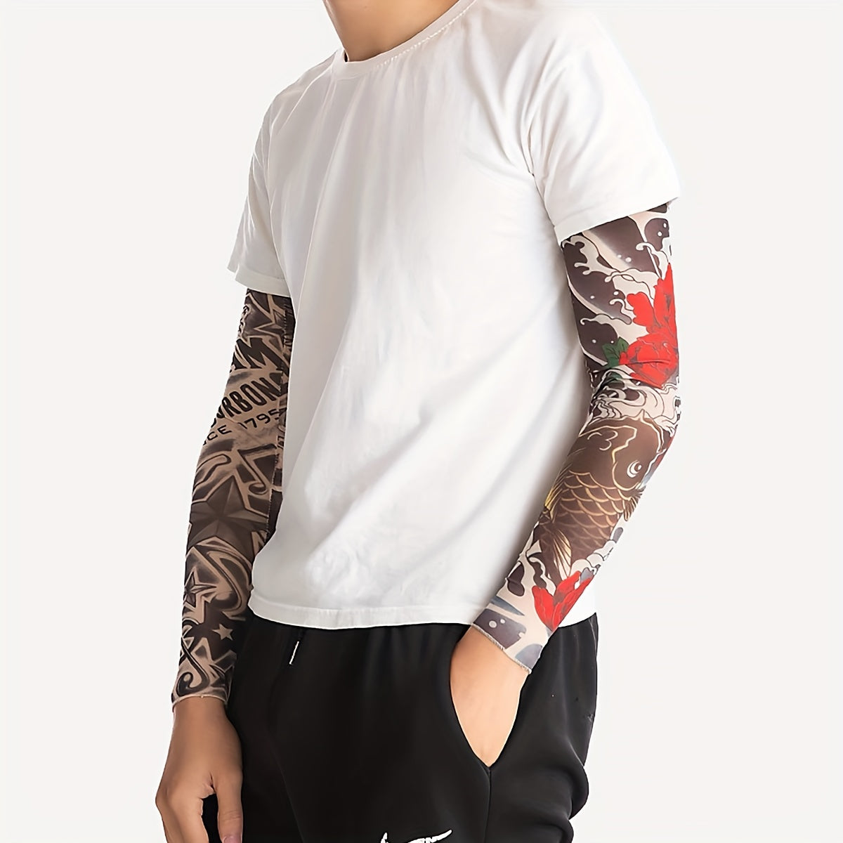 Men's Cooling Arm Sleeves Long Anti slip UV Protection Sports Arm Sleeves