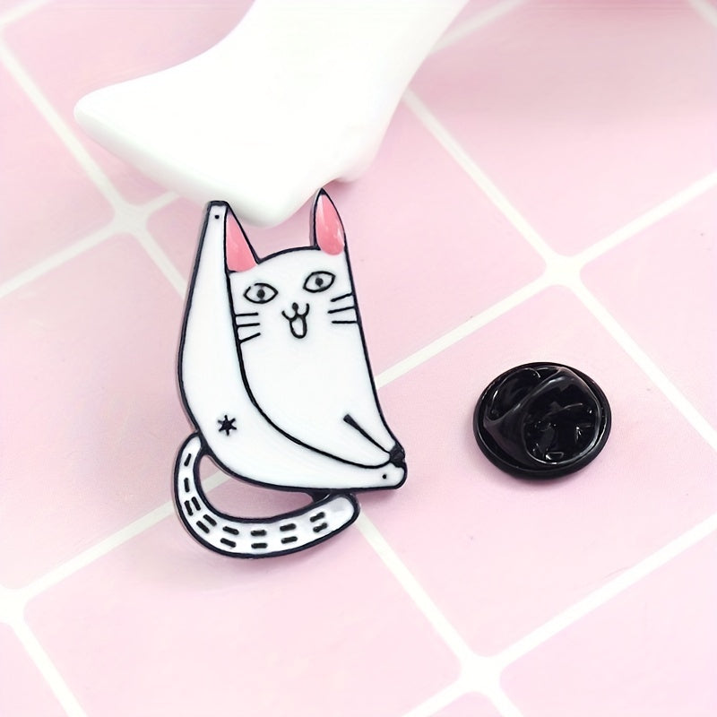 Pink Cat Yoga Pose Brooch for Girls