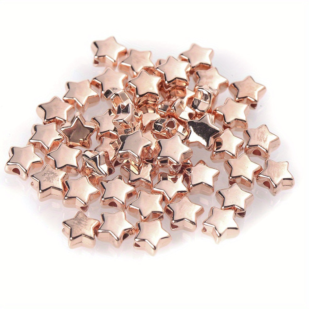 100pcs Multicolor Acrylic Star & Heart Spacer Beads DIY Jewelry Making