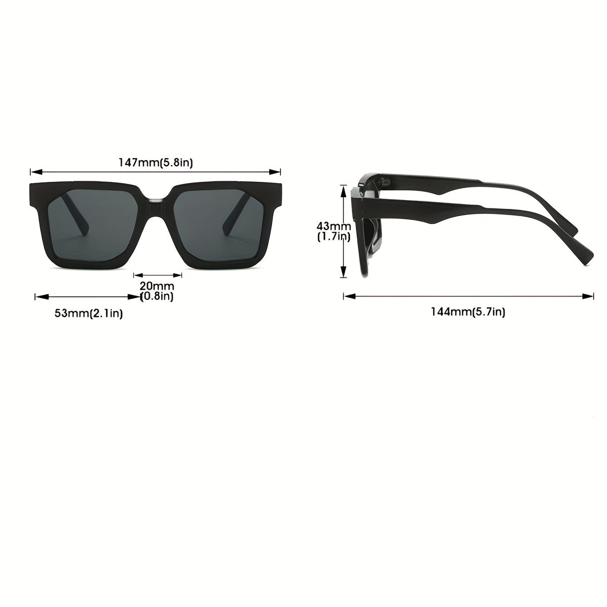 Large Square Frame Sunglasses Colorful Tidal Flat Mirror PC Eyewear