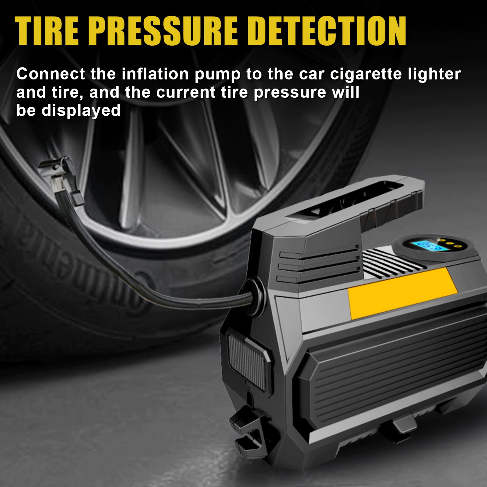 Portable Car Tire Inflator Air Compressor 12V 150PS Auto Pump LED Light