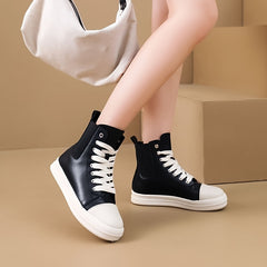 Solid Flat High Tube Sports Sneakers Slip resistant Wear resistant Sport Shoes