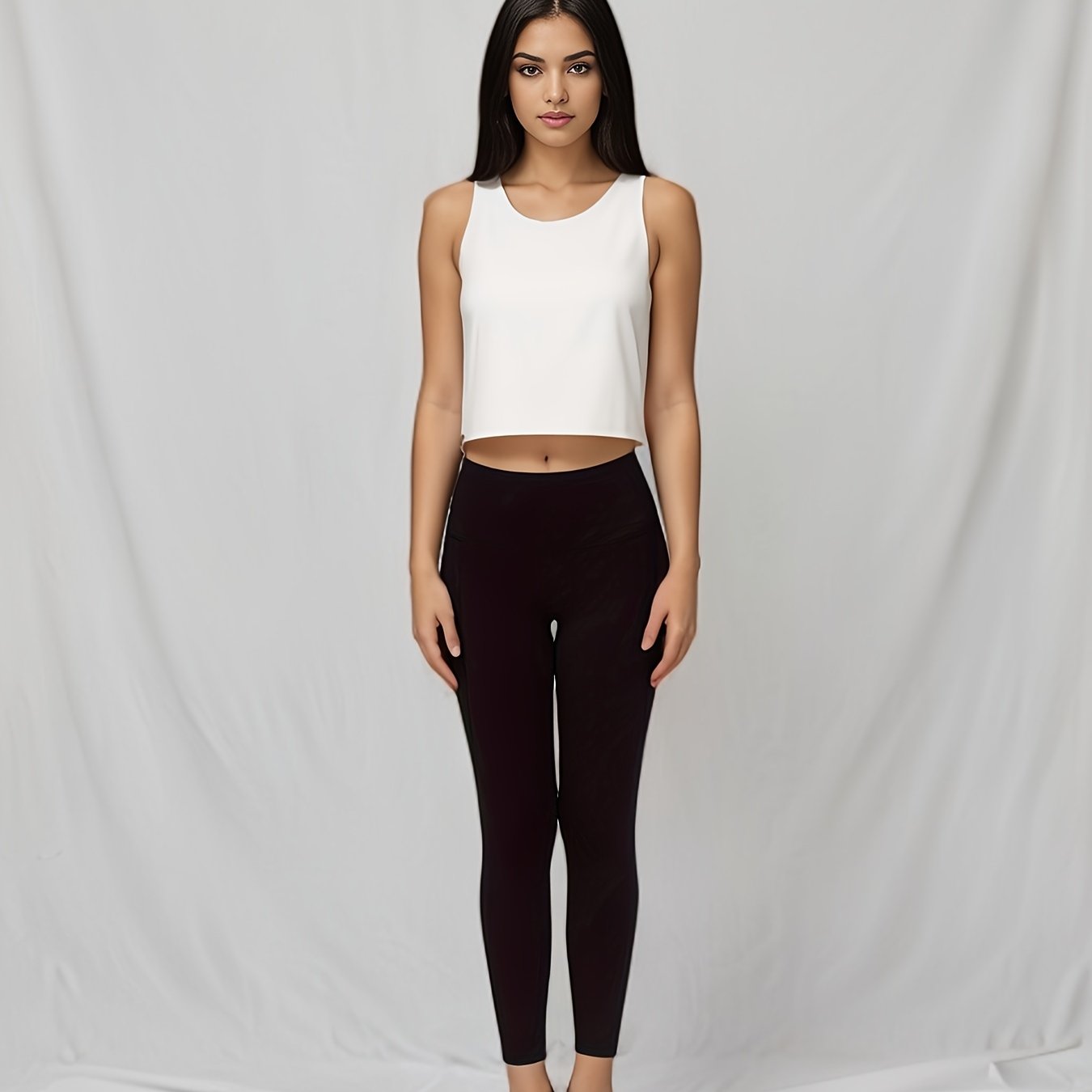 HEDUO Plus Size Yoga Leggings High Waist Sports Tights Pocket
